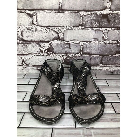 ALEGRIA Lara Pewter Mosaic LAR-780 Slip-On Comfort Sandals Women Sz 38EU/7.5M US - Picture 3 of 16